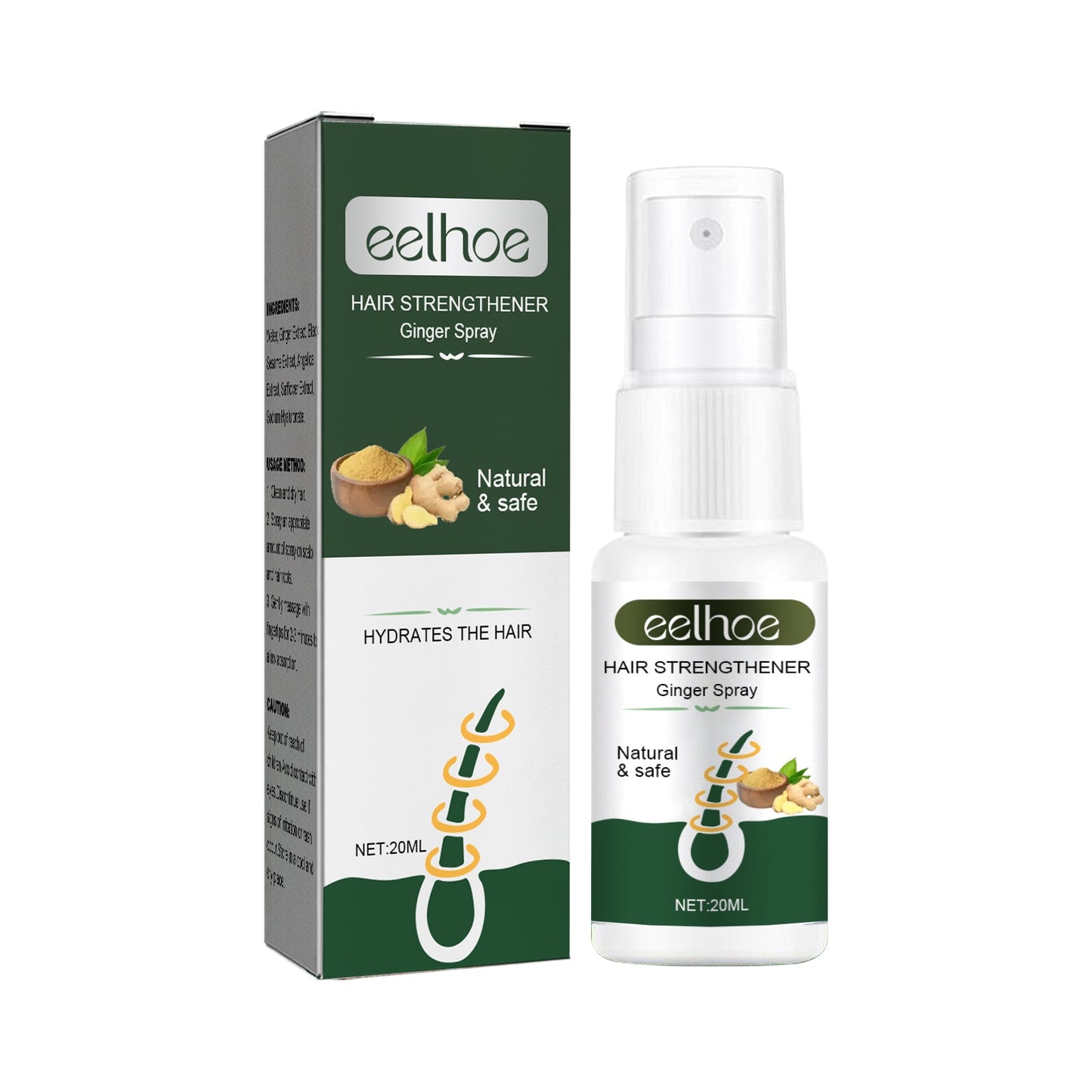 Ginger Dense Hair Spray Nourishes Hair Follicles, Prevents Hair Loss And Breaks, Moisturizes And Thickens Hair Spray