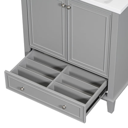 30 inch bathroom vanity no sink  base only gray