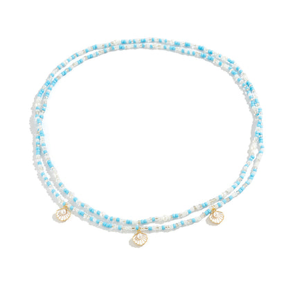 Beach Pearl Fan Shell Rice Bead Waist Chain Waist Chain Sexy Bead Body Chain