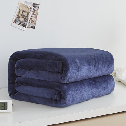Thick blanket, solid color blanket, single-layer nap, coral fleece blanket, winter flannel blanket