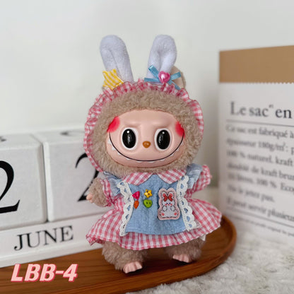 [Clothes Only]15-17 cm Labubu Sitting Party Doll Clothes Cute Set Clothes