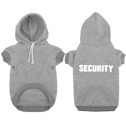 New pet hoodie, outerwear, Security printed hoodie, dog clothing for autumn and winter