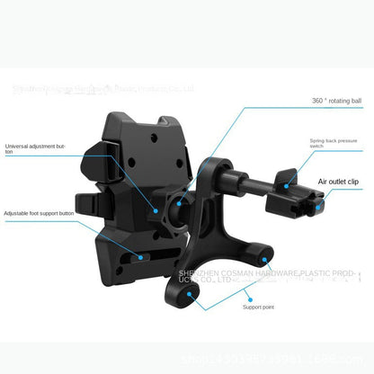 Long Rod Automatic Lock Car Phone Holder Telescopic Suction Cup Mount for Car Air Vent Lazy Live Streaming