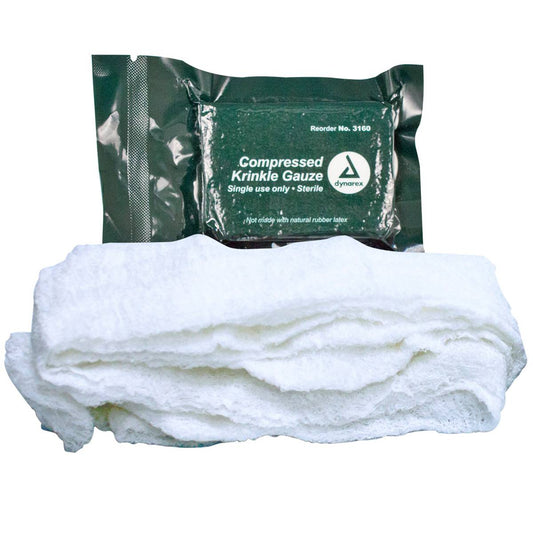 Compressed Krinkle Gauze Bandage, Sterile, 4.5" x 4.1yd