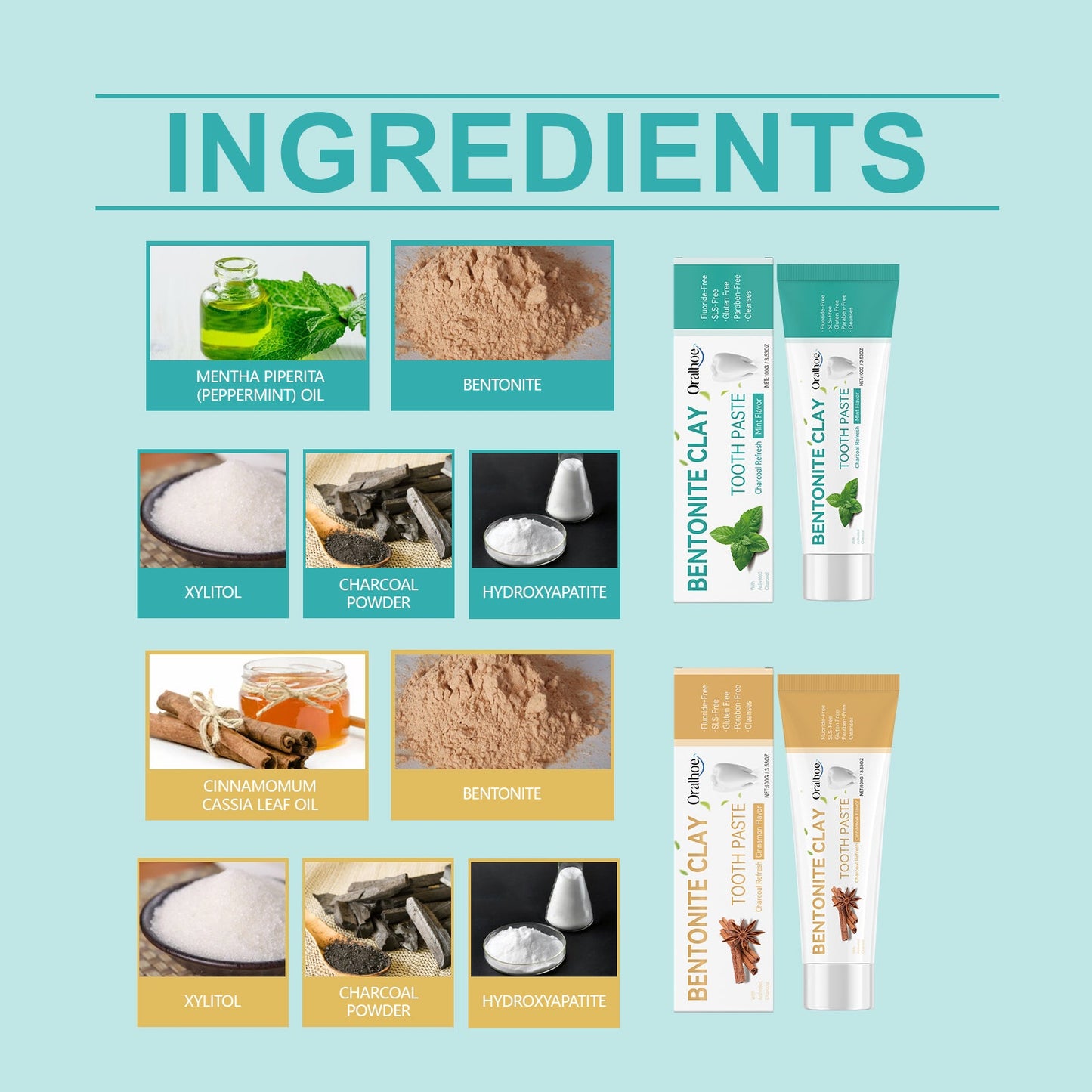 Volcanic Ash Bentonite Toothpaste Series Clean And Remove Stains Toothpaste To Improve Yellow Teeth Care For Teeth