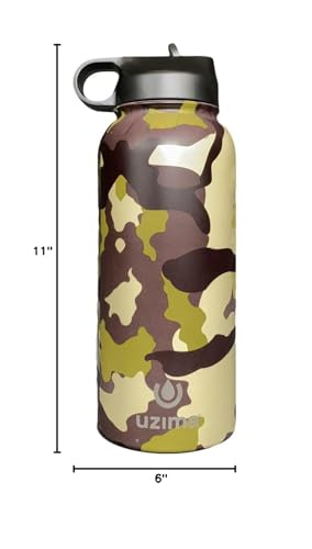 Uzima - Z-Source Filtered Water Bottle for Hiking, Backpacking, Camping, and Travel. Large 32oz Capacity with Double-Walled Stainless Steel Exterior.