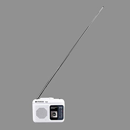 Retekess TR606 Cassette Tape Player, Cassette Player Recorder, Built-in Speaker, AUX/Microphone Jack, Support AUX Line in Record, AM FM Radio, Powered by DC or AA Battery (White)