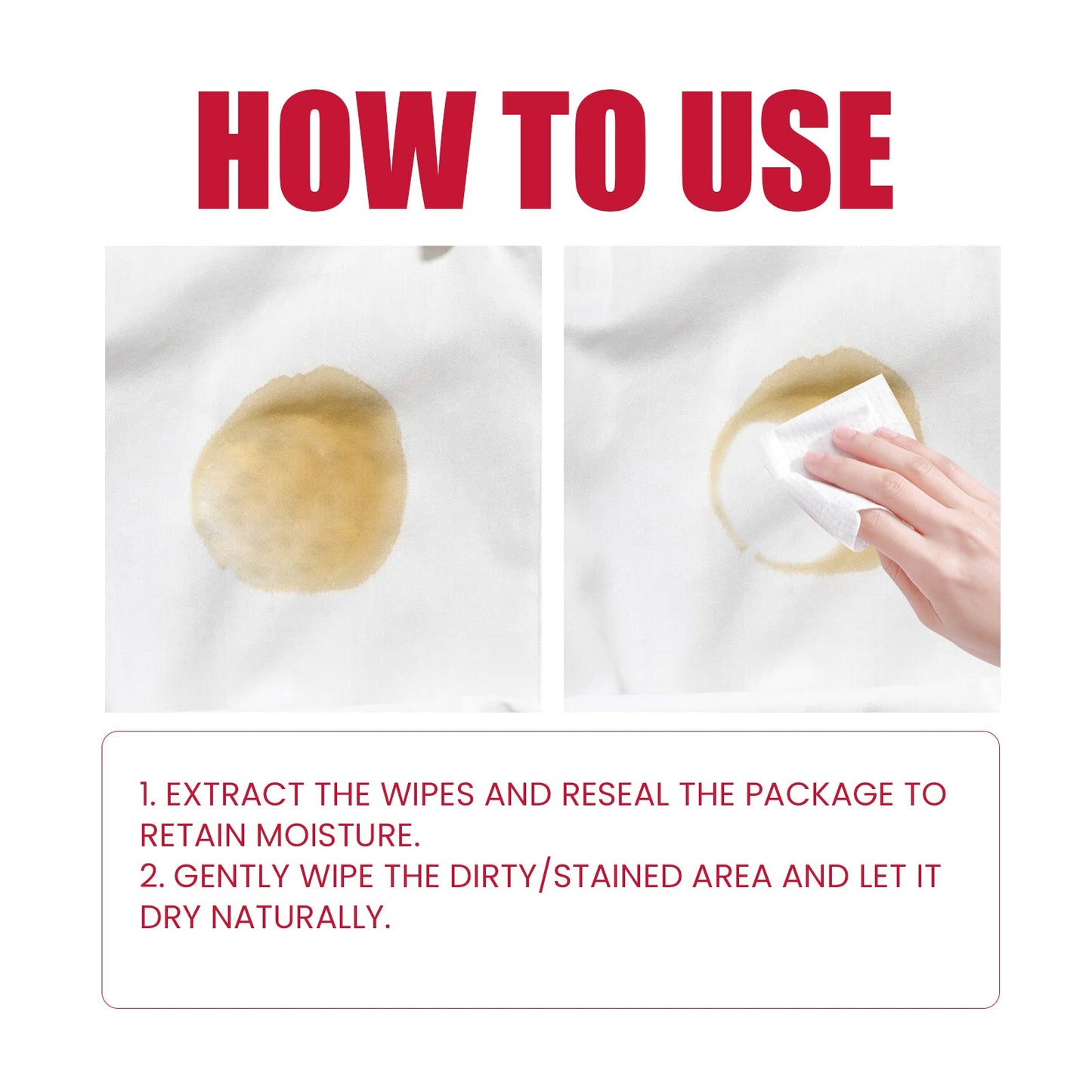 Clothes Decontamination Wipes Deep Clean Stain And Stain Protection Clothes Cleaning Wipes
