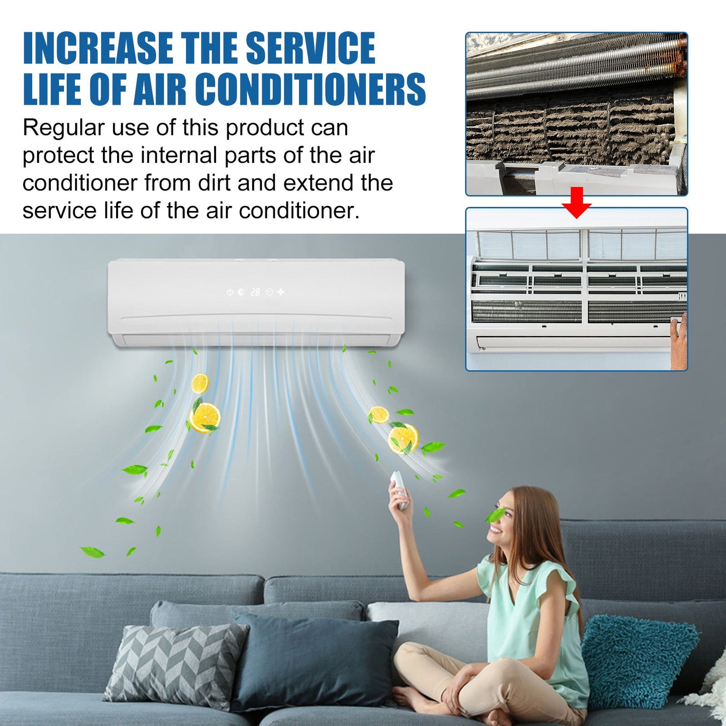 Air Conditioner Cleaning Tablet, Air Conditioner Cleaning Sheet For Household Air Conditioner