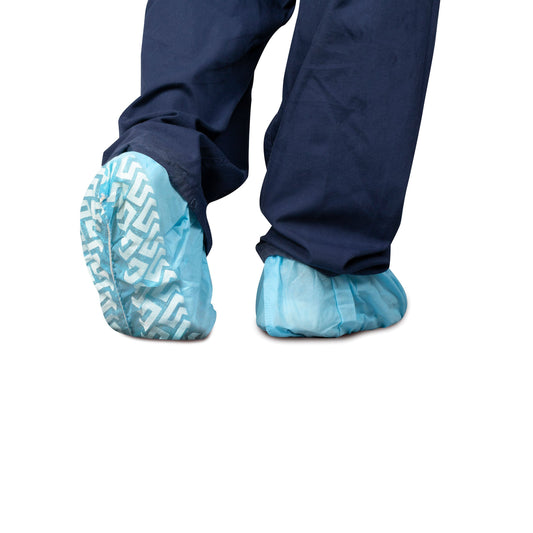Shoe Covers, Non-Skid, Blue, Dukal (350-10), 100/Bag