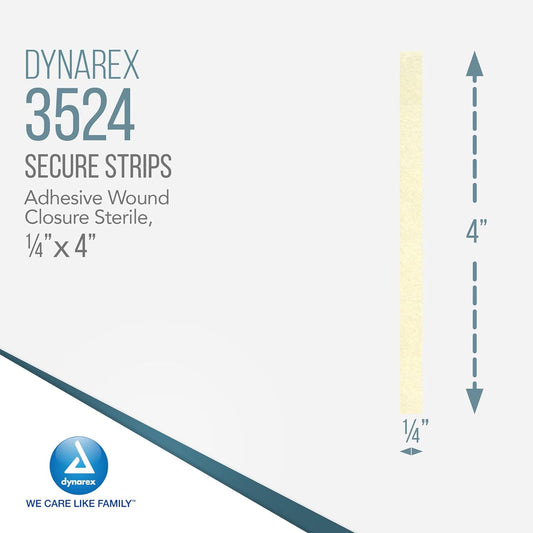1/4" x 4" SecureStrip Adhesive Wound Closures, 10 per pouch