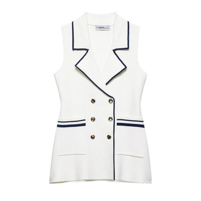 Summer New  Style Women's Fashion Temperament Sleeveless Trim Knit Tank Top