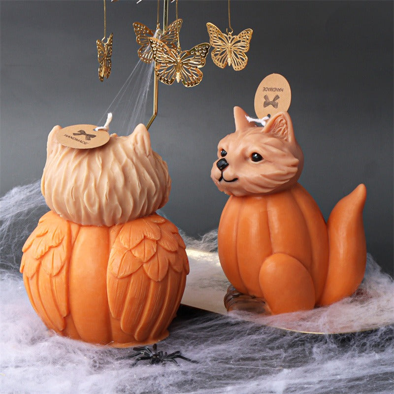 New Halloween Pumpkin Ghost Silicone Candle Mold Frog Owl Fox Pumpkin Animal Scented Plaster Resin