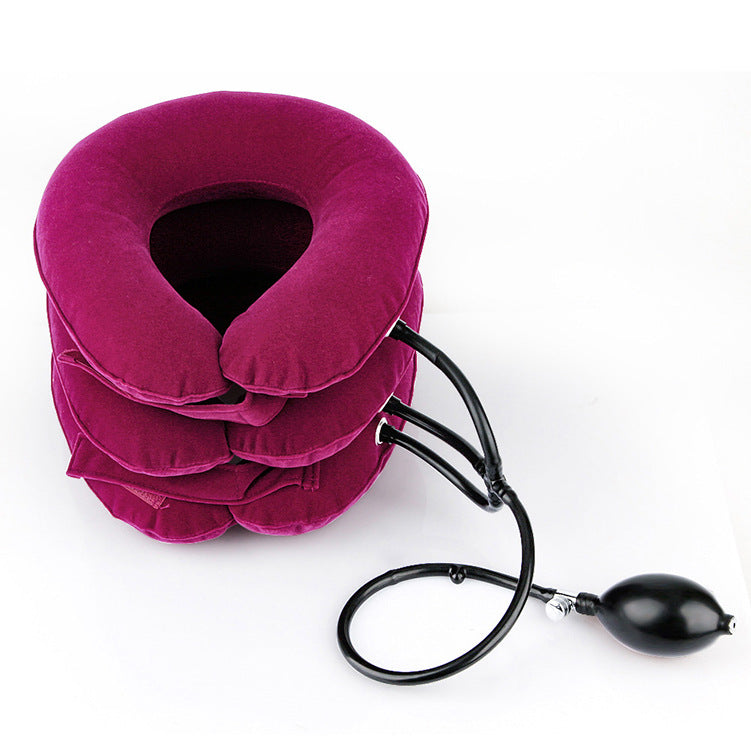 HailiCare Swan Neck Correction Artifact Cervical Traction Inflatable Portable Full Velvet Neck Guard