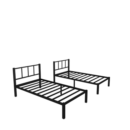 Twin over Twin & Twin Bunk Beds for 3, Twin XL over Twin & Twin Bunk Bed Metal Triple Bunk Bed, Black