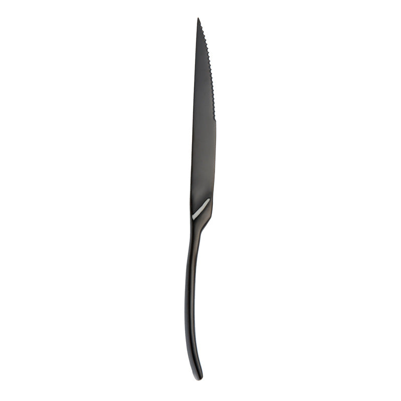 Portugal Titanium Black Stainless Steel Western Cutlery Set for Hotel and Restaurant Knife Fork Spoon Suite Factory Wholesale