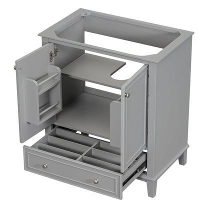 30 inch bathroom vanity no sink  base only gray