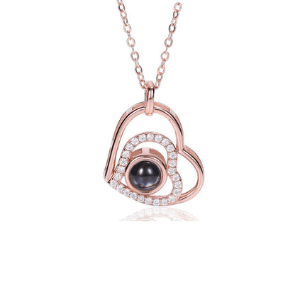 100 languages, I love you necklace, nano projection, customized color images, photos, text, love for Europe and America