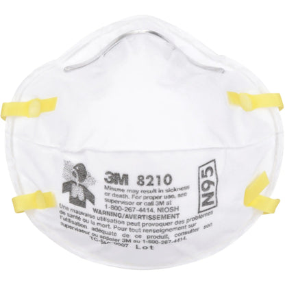 3M 8210 N95 Particulate Respirator Mask, White, Universal Size