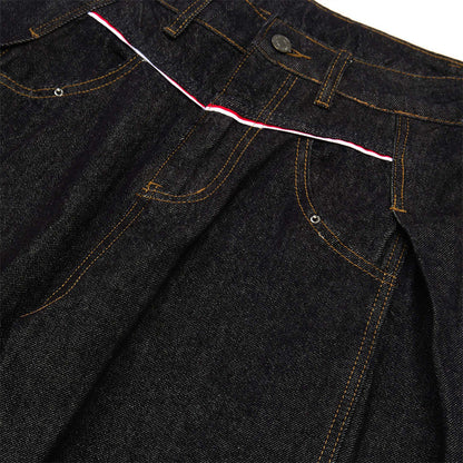 American High Street Design Denim Wide Leg Long Pants Men's Vibe Trendy Side Pleated Loose Casual Trousers