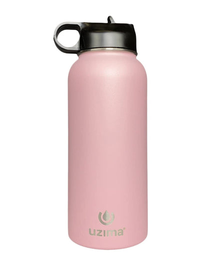 Uzima - Z-Source Filtered Water Bottle for Hiking, Backpacking, Camping, and Travel. Large 32oz Capacity with Double-Walled Stainless Steel Exterior.