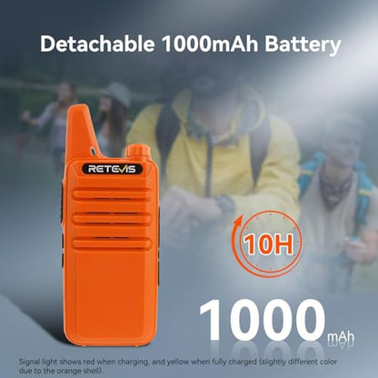 Retevis RT22 Two Way Radio Long Range Rechargeable,Portable 2 Way Radio, USB-C Charging, Handsfree Walkie Talkies for Adults Cruise Hiking Camping(4 Pack)