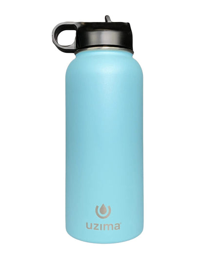 Uzima - Z-Source Filtered Water Bottle for Hiking, Backpacking, Camping, and Travel. Large 32oz Capacity with Double-Walled Stainless Steel Exterior.