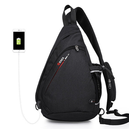 High Quality Men's Chest Bag Cotton And Linen Texture Messenger Triangle Bag Water Drop Bag Bicycle Chest Bag