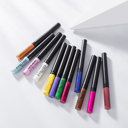 HANDAIYAN FDA Approved Color Matte Eyeliner Liquid Imitation Water 12-Pack