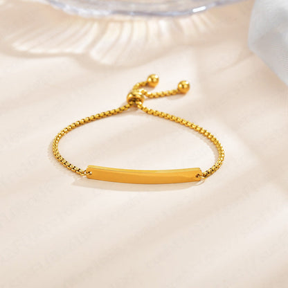 Stainless steel personalized engraved three color curved bracelet simple and personalized women's bracelet