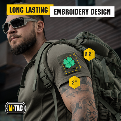 M-Tac Morale Patch Clover - Tactical Embroidered Military Badge with Hook Fastener Backing