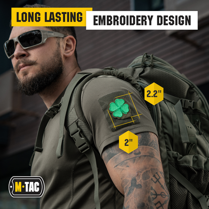 M-Tac Morale Patch Clover - Tactical Embroidered Military Badge with Hook Fastener Backing