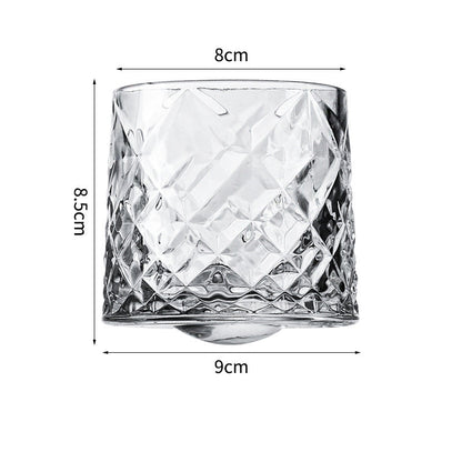 Hand drawn rotating glass cups multiple multi-purpose whiskey glasses rotating glass cups