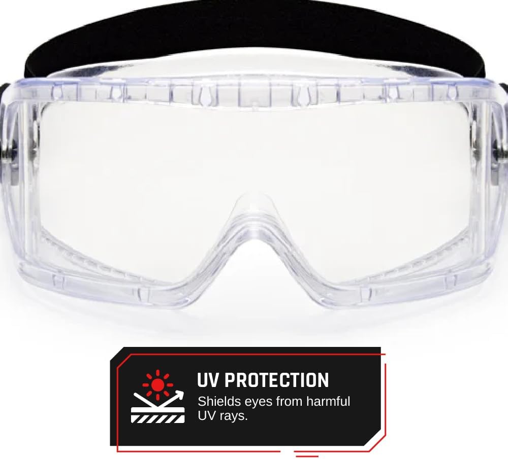 Parcil Distribution C-10 Anti-Fog, Heavy Duty, Universal-Fit Safety Glasses with Eye Protection