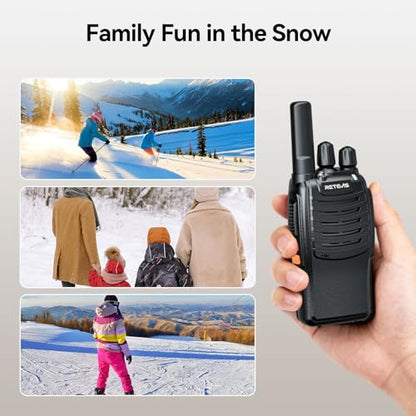 Retevis H-777 Walkie Talkies Rechargeable, 2 Way Radios Long Range, Portable FRS Two-Way Radios, Short Antenna, LED Flashlight, for Adults Family Outdoor (3 Pack)