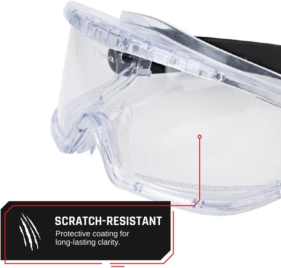 Parcil Distribution C-10 Anti-Fog, Heavy Duty, Universal-Fit Safety Glasses with Eye Protection