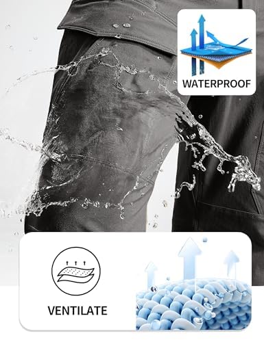 FREE SOLDIER Men's Tactical Water Repellent Ripstop Cargo Work Pants Men Hiking Nylon Spandex Trousers with 8 Pockets