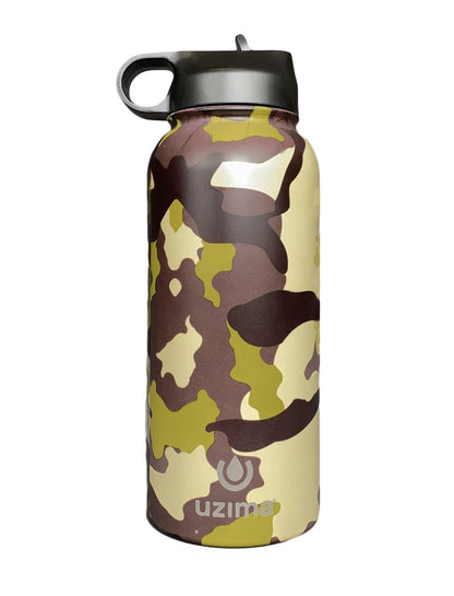 Uzima - Z-Source Filtered Water Bottle for Hiking, Backpacking, Camping, and Travel. Large 32oz Capacity with Double-Walled Stainless Steel Exterior.