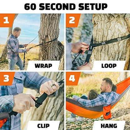 MalloMe Camping Hammock for Adults & Kids - Portable Hammocks for Outside - Hamacas para Adultos Outdoor Single & Double Two 2 Person Hammock - Hamaca/Hamacs/Amacas Heavy Duty Tree Travel Hamock