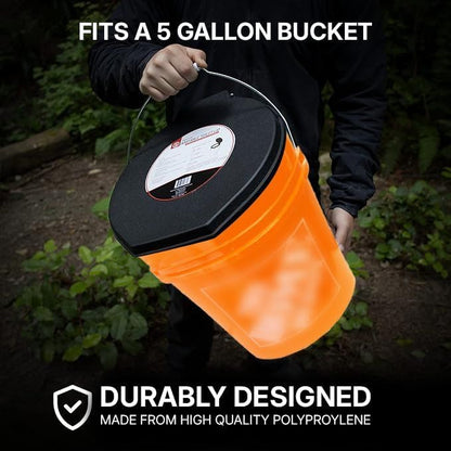 72 HRS Premium Portable Camping Toilet Seat with Lid for 5 Gallon Buckets, Outdoor Camping, Hiking, Emergencies - Perfect for Emergency Preparedness, Backcountry, Car, Boat, Road Trips (No Bucket)