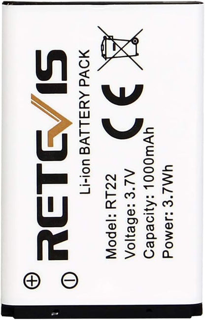 Retevis RT22 RT22S RT15 RT19 walkie talkies Battery Original 3.7V Li-ion Battery 1000mAh Compatible RT22 RT22S RT15 RT19 WLN KD-C1 Walkie Talkies (5 Pack)