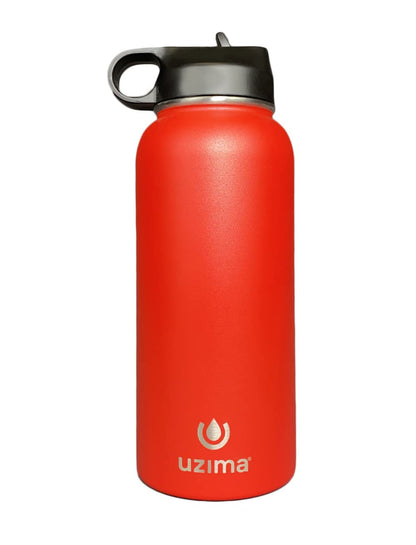 Uzima - Z-Source Filtered Water Bottle for Hiking, Backpacking, Camping, and Travel. Large 32oz Capacity with Double-Walled Stainless Steel Exterior.