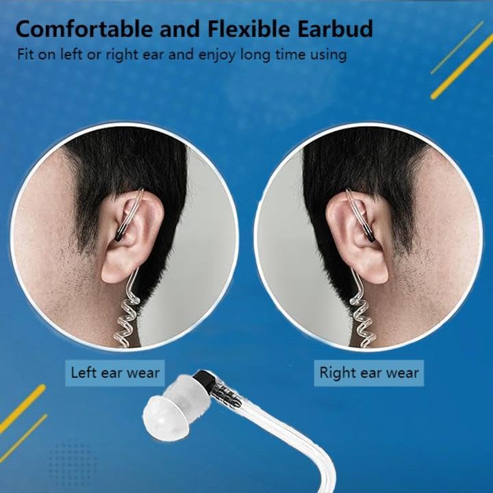 Retevis Walkie Talkie Earpiece with Mic, Comfortable Acoustic Tube, for RT22 RT68 RT21 H-777 RT86A, Compatible with Kenwood Baofeng BF-888S BF-T26 Pxton Walkie Talkies, Surveillance Headset(2 Pack)