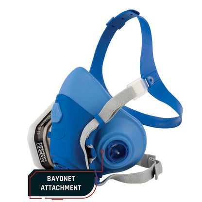 Parcil Safety UltraSeal Large Reusable Half-Face Respirator Mask | NIOSH-Approved | OV/P95 Protection, Standard Bayonet Cartridges