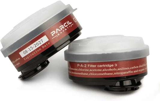 Parcil Distribution P-A-2 Dual Purpose Organic Vapor and Particulate Filter Cartridge (2-Pack) - A2P1 Filtration Rating - Quick & Easy Snap-on Design - Replaces Filter on T-90 Respirator