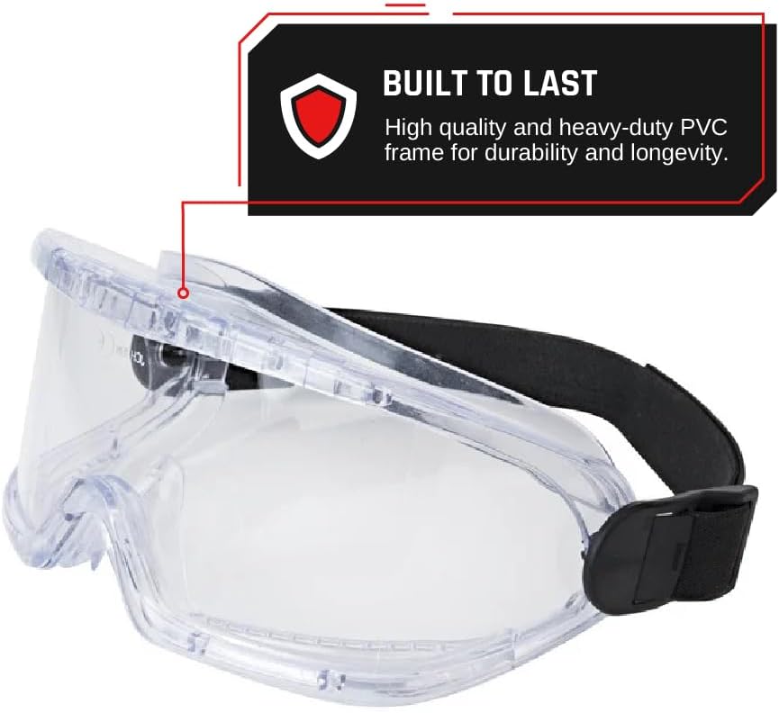 Parcil Distribution C-10 Anti-Fog, Heavy Duty, Universal-Fit Safety Glasses with Eye Protection