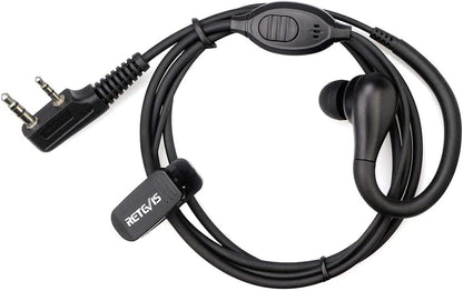 Retevis RT22 Walkie Talkie Earpiece with Mic, Earhook, 2 Pin, for RT22 RT68 RT21 H-777 RT86, Compatible with Pxton Baofeng BF-888S BF-T26 Kenwood Two Way Radio, Two Way Radio Earpiece(1 Pack)