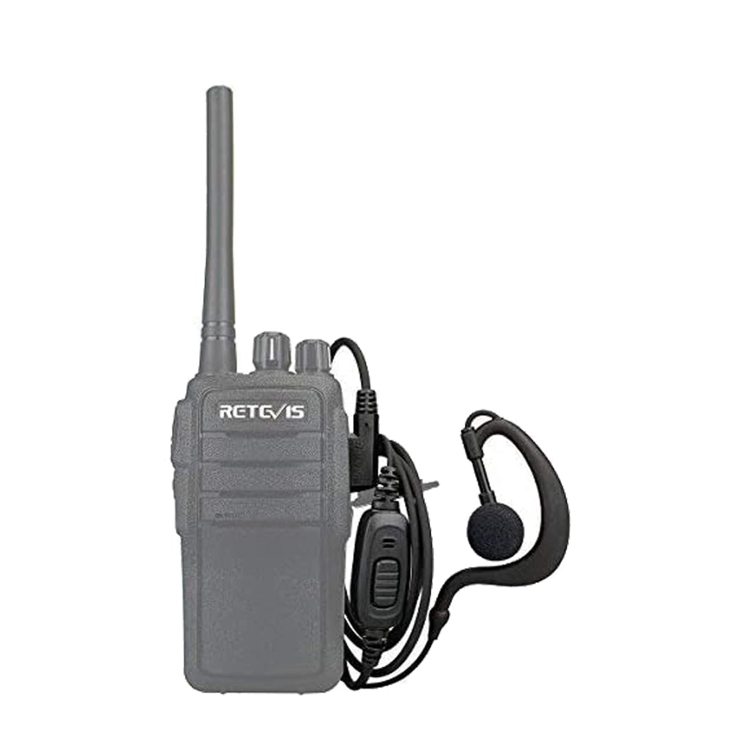 Retevis Case of 10, Two Way Radio Earpiece with Mic Single Wire Earhook Headset for RT22 RT21 RT68 RT68H H777 H777H RT86A RT86S, Compatible with Pxton Baofeng BF-888S BF-T26 Kenwood Walkie Talkies