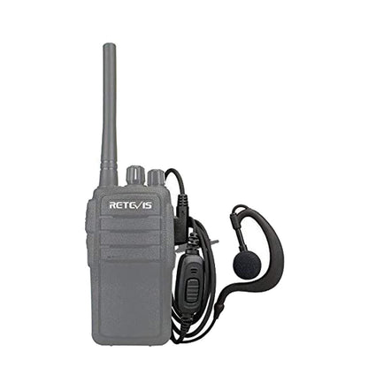 Retevis Case of 10, Two Way Radio Earpiece with Mic Single Wire Earhook Headset for RT22 RT21 RT68 RT68H H777 H777H RT86A RT86S, Compatible with Pxton Baofeng BF-888S BF-T26 Kenwood Walkie Talkies