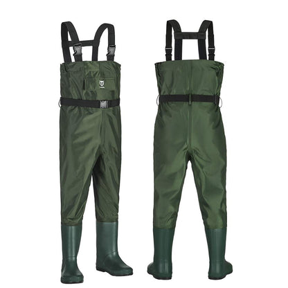TIDEWE Chest Waders for Kids, Waterproof Youth Waders with Boot Hanger, Lightweight PVC Kids Waders with Boot for Fishing